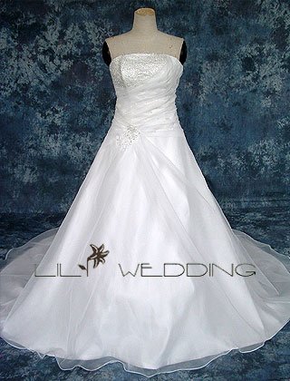 A-Line Floor Length Wedding Dress - Style LWD0090