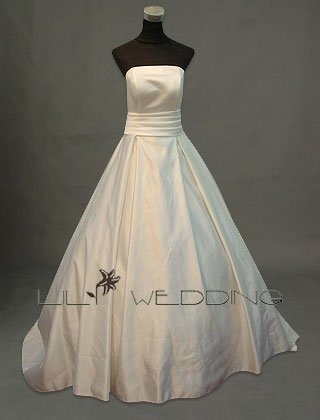 Elegant Chapel Train Wedding Gown - Style LWD0094