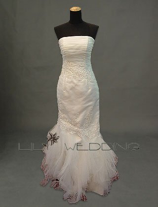 Mermaid Strapless Wedding Dress - Style LWD0097