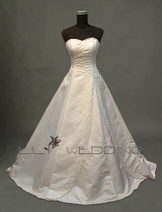 Satin Strapless Bridal Gown - Style LWD0101