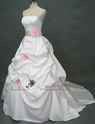 Ball Gown Chapel Length Wedding Gown - Style LWD0110