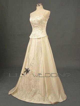 Metallic Embroidery Two-Piece Wedding Dress - Style LWD0114