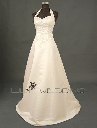 Sweetheart Halter Wedding Dress - Style LWD0122