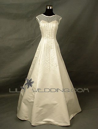 Organza Covered Satin Wedding Dress - Style LWD0127