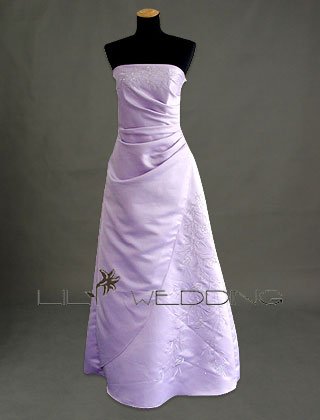 Strapless Satin Bridesmaid Dress - Style LED0035