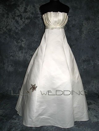 Pleated Bodice Wedding Dress - Style LWD0136