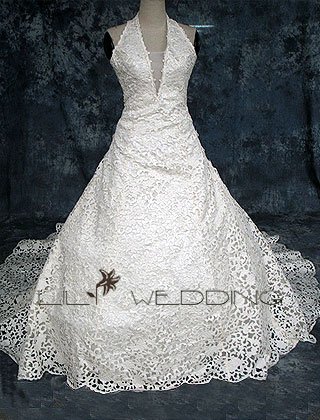 Halter A-Line Wedding Gown - Style LWD0148