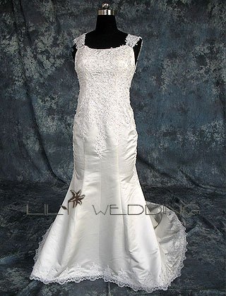 Satin&Lace Wedding Gown - Style LWD0154