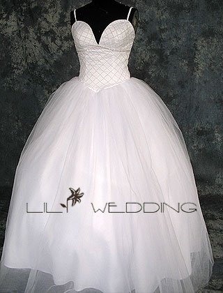 Satin&Organza Wedding Dress - Style LWD0155