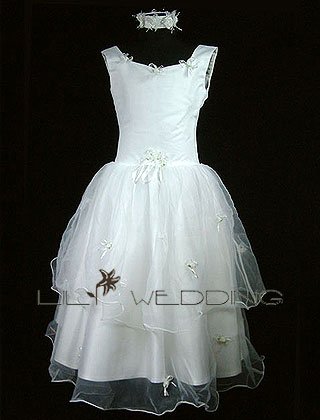 White Flower Girl Dress - Style LFG0010
