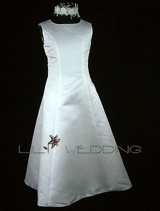 A-Line Plain Flower Girl Dress - Style LFG0011