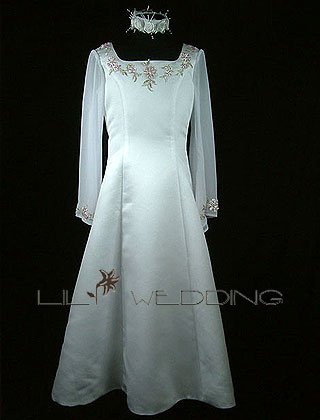 Flower Girl Dress With Sleeves - Style LFG0017