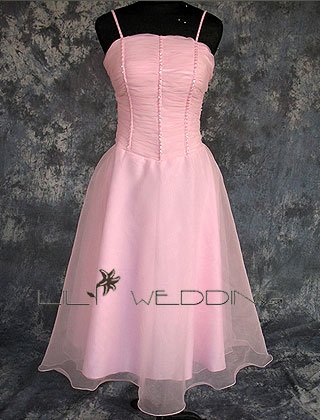 Satin Organza Bridesmaid Dress - Style LED0044