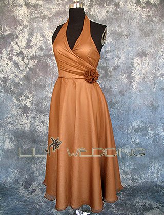 Tea Length Bridesmaid Dress - Style LED0054