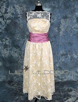 Tea Length Bridesmaid Dress - Style LED0055