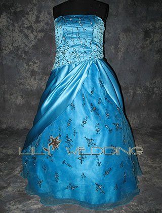Satin And Tulle Bridesmaid Dresses - Style LED0062