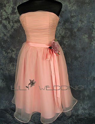 Trapless Knee Length Bridesmaid Dress - Style LED0065