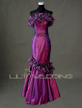 Mermaid Taffeta Bridesmaid Dress - Style LED0083