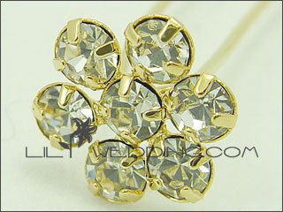 Flower Rhinestone Hair Pins