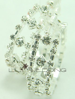 Large Rhinestone Hoop Earrings