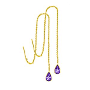 14k Pear Shape Amethyst On Dangle Chain Earrings (2.0 cts.tw.)