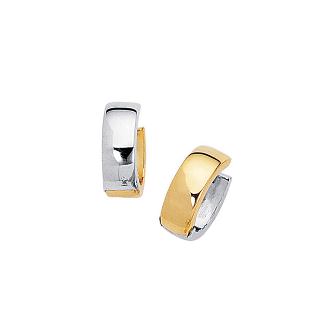 14k Cuddlies Two-Tone Huggie Earrings (3.2 gr.tw)
