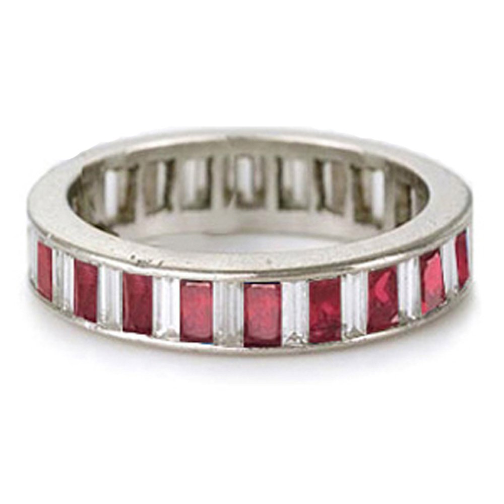 14k Bagguette Diamond Ruby Eternity Ring (2.72.cts.tw)
