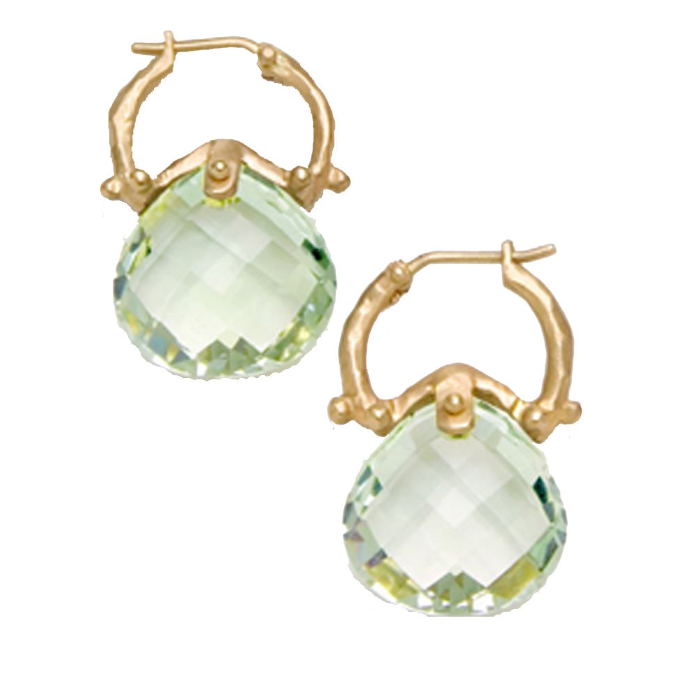 14k Gold Teardrop Quartz Briolette Earring (10.0.cts.tw)