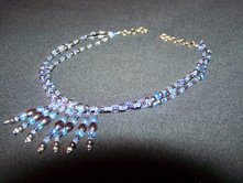 Hematite & Light Blue Tassle Choker