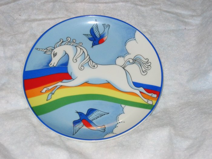 vintage unicorn plate #2 FREE US SHIPPING