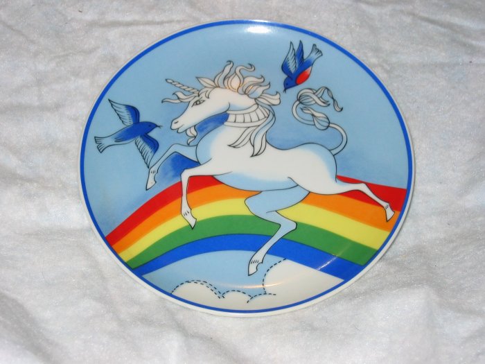 vintage unicorn plate #3 FREE US SHIPPING