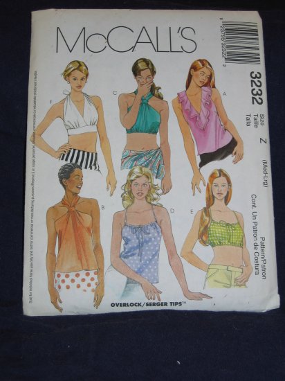 McCalls pattern number 3232 size Med-Lrg uncut pattern FREE US SHIPPING