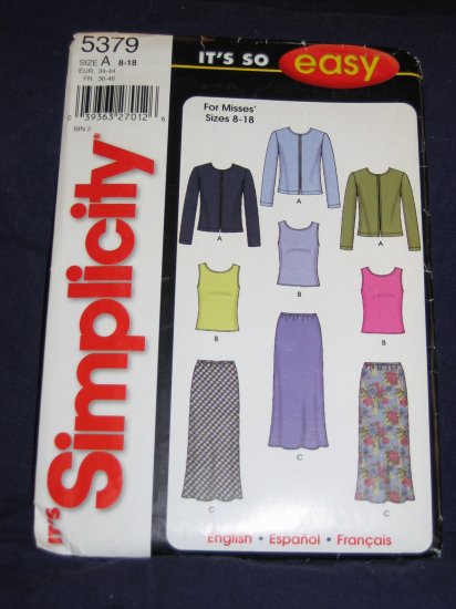Simplicity pattern 5379 size A 8-18 uncut pattern FREE US SHIPPING