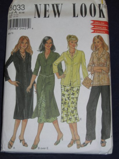 New Look pattern 6033 Size A 6-16 uncut out of print pattern FREE US SHIPPING