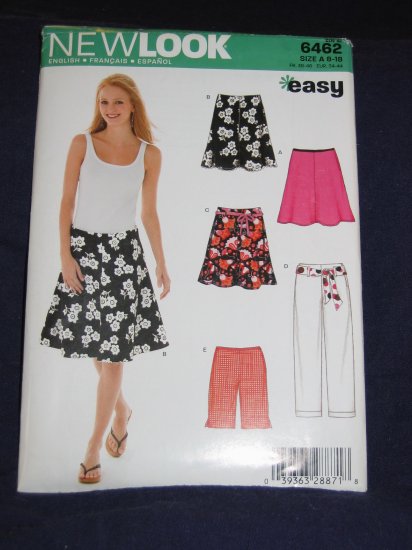New Look pattern 6462 Size A 8-18 uncut out of print pattern FREE US SHIPPING