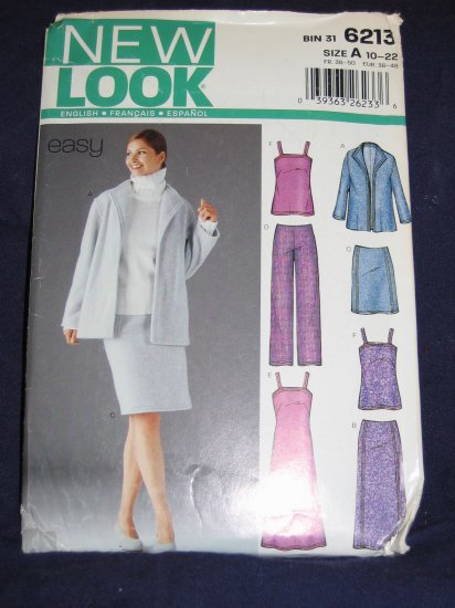 New Look pattern 6213 Size A 10-22 uncut out of print FREE US SHIPPING