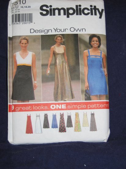 Simplicity pattern number 7510 size 16/18/20 uncut out of print FREE US SHIPPING