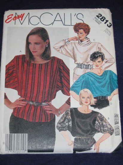 1986 McCalls 2813 Size Small raglan sleeve blouse uncut Out of Print FREE US SHIPPING