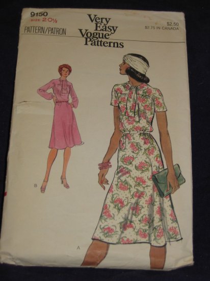 VTG undated Vogue pattern 9150 size 20.5 Out Of Print FREE US SHIPPING