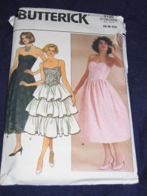 Evening Dress Patterns on 1985 Prom Evening Dress Pattern Butterick 3120 Size 10 Out Of Print