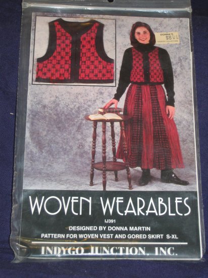 Woven Wearables pattern broomstick skirt and vest. Sizes S-XL uncut oop FREE US SHIPPING