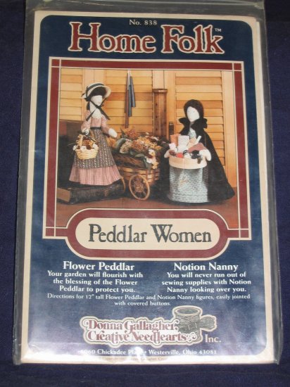1985 VTG "Peddlar Women" 12" soft doll uncut pattern FREE US SHIPPING