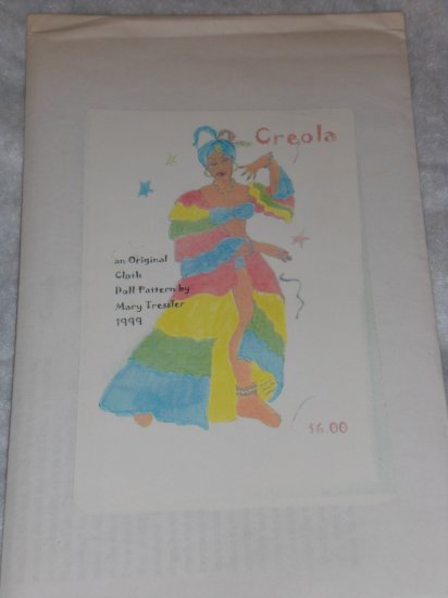 Unused Mary Tressler soft scultpure doll pattern "Creola" FREE US SHIPPING
