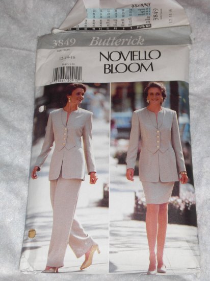 BUTTERICK #3849 ladies NOVIELLO BLOOM SUIT pattern12-16 uncut FREE US SHIPPING