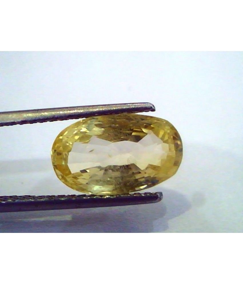 5.50 Ct Unheated Untreated Natural Ceylon Yellow Sapphire/Pukhraj