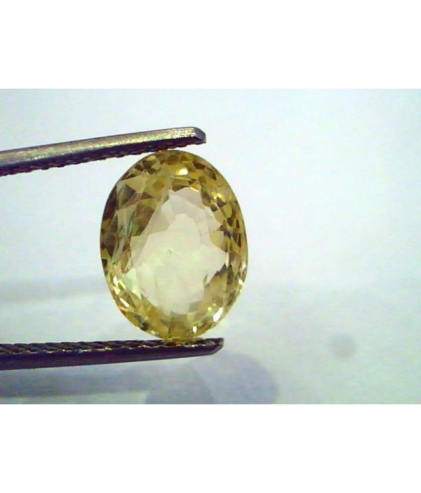 4.60 Ct Unheated Untreated Natural Ceylon Yellow Sapphire/Pukhraj