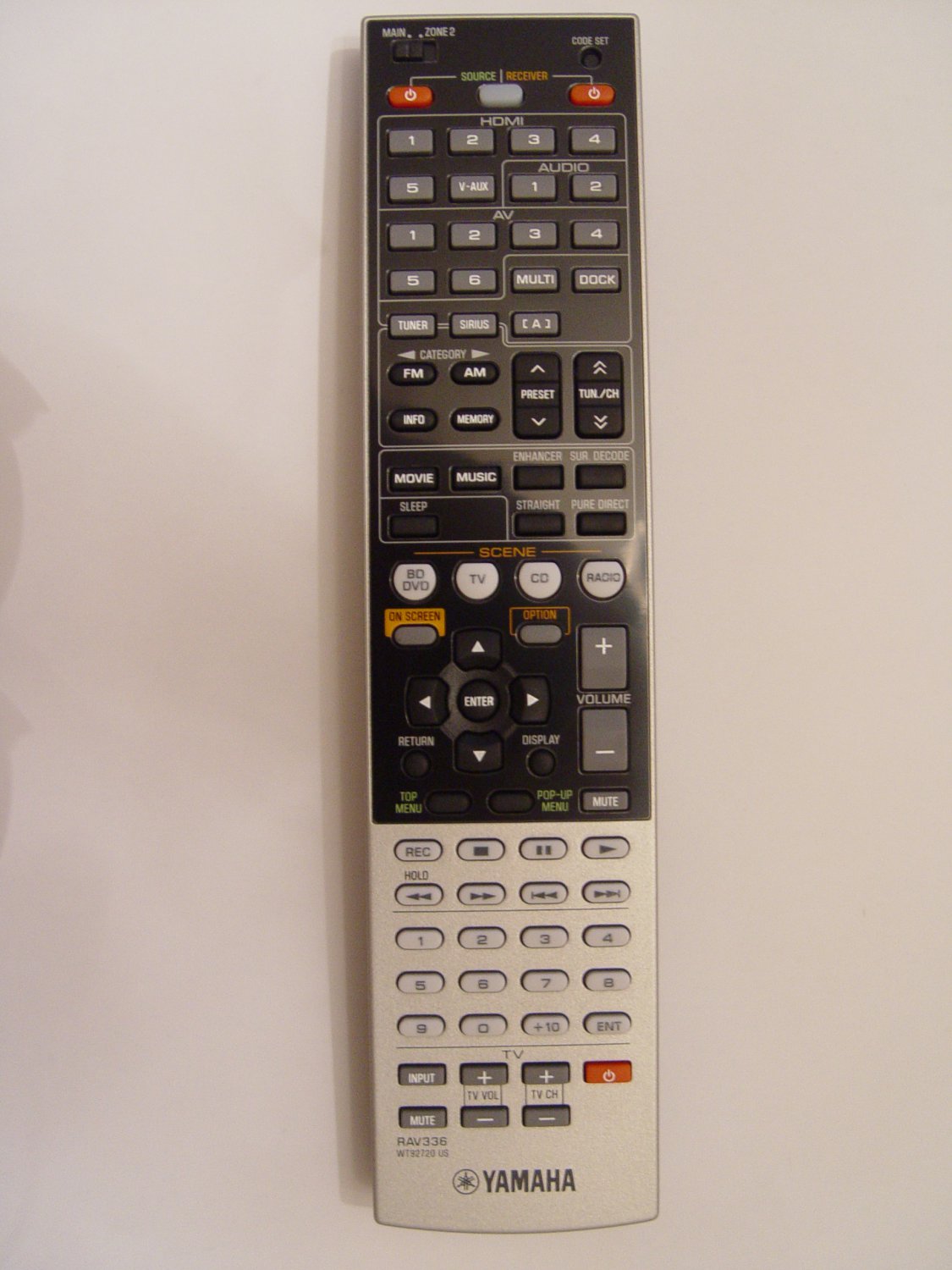 Yamaha RAV336 Remote Control Part # WT927200