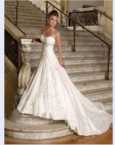 Sexy A LINE STYLE Wedding Dress Bridesmaid Bridal Gown Custom