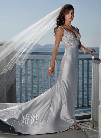 Sexy A LINE STYLE Wedding Dress Bridesmaid Bridal Gown Custom