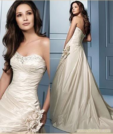 Sexy A LINE STYLE Wedding Dress Bridesmaid Bridal Gown Custom